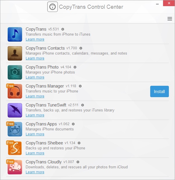 copytrans control manager for mac